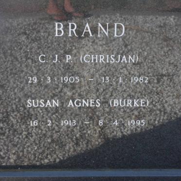 BRAND C.J.P. 1905-1982 &amp; Susan Agnes BURKE 1913-1995