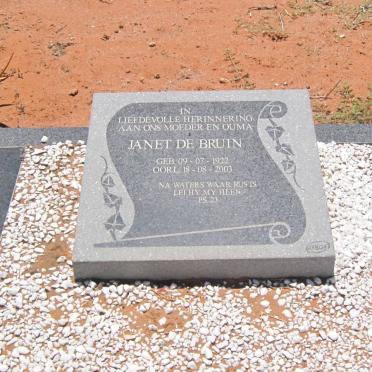 BRUIN Janet, de 1922-2003
