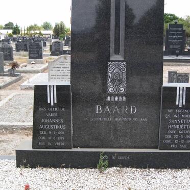 BAARD Johannes Augustinus 1901-1979 &amp; Sannetta Henriëtta KOTZÉ 1906-1976