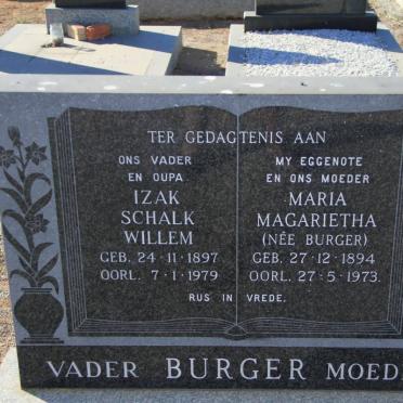 BURGER Izak Schalk Willem 1897-1979 &amp; Maria Magarietha BURGER 1894-1973