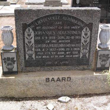 BAARD Johannes Augustinus 1858-1951 &amp; Gloudina Wilhelmina VAN ZYL 1877-1965