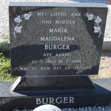 BURGER Maria Magdalena nee AURET 1901-1988