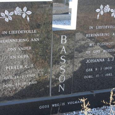 BASSON Pieter C.J. 1903-2001 &amp; Johanna S.J. 1909-1982
