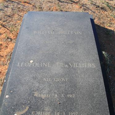 BRITTAIN William 1910-1971 :: DE VILLIERS Leopoline nee GROVE 1912-1997