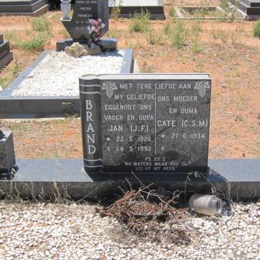 BRAND J.F. 1926-1992 &amp; C.S.M. 1934-