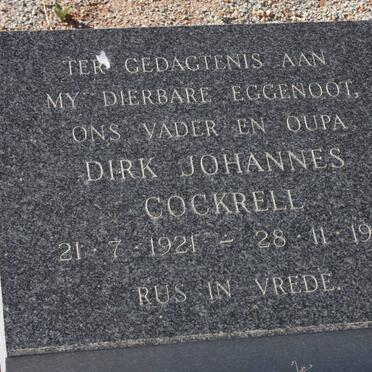COCKRELL Dirk Johannes 1921-1981