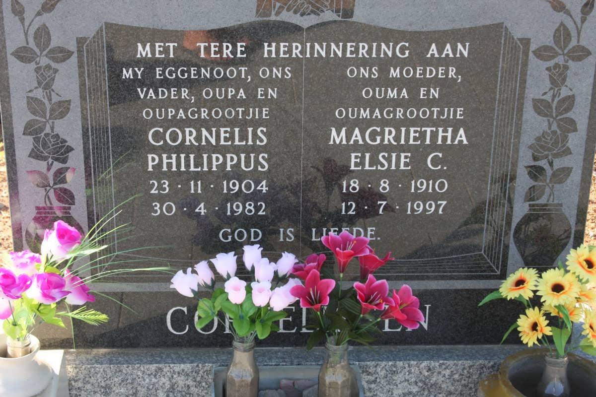 CORNELISSEN Cornelis Philippus 1904-1982 &amp; Magrietha Elsie C. 1910-1997