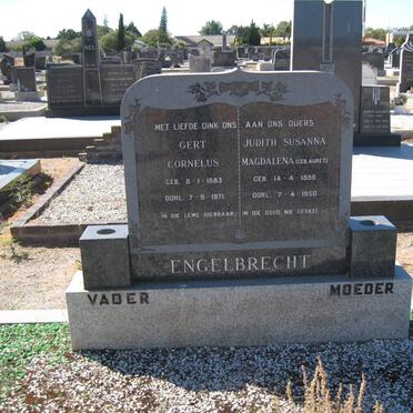 ENGELBRECHT Gert Cornelius 1883-1971 &amp; Judith Susanna Magdalena AURET 1886-1950