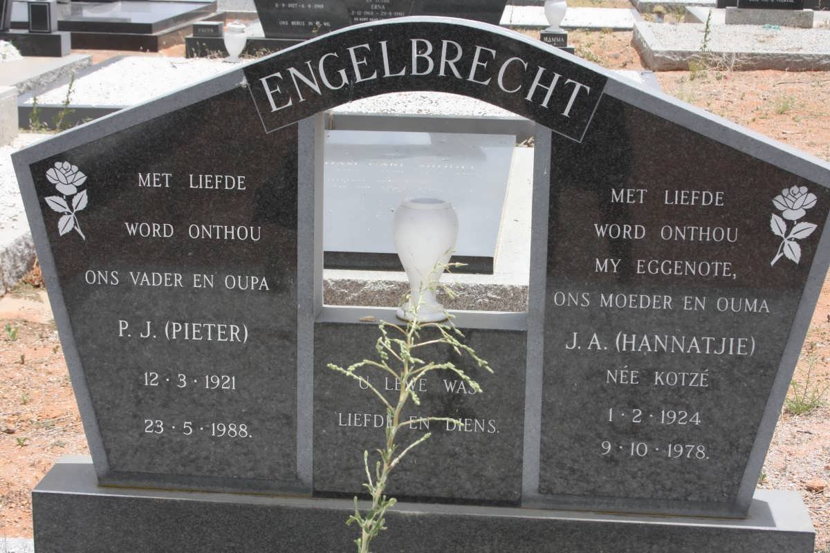 ENGELBRECHT P.J. 1921-1988 &amp; J.A. KOTZÉ  1924-1978