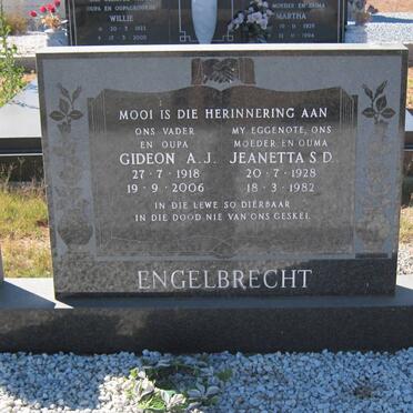 ENGELBRECHT Gideon A.J. 1918-2006 &amp; Jeanetta S.D. 1928-1982