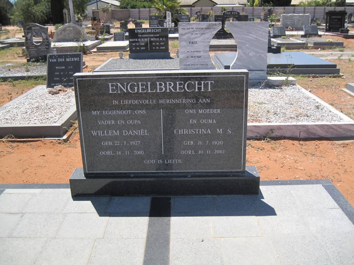 ENGELBRECHT Willem Daniël 1927-2000 &amp; Christina M.S. 1920-2002