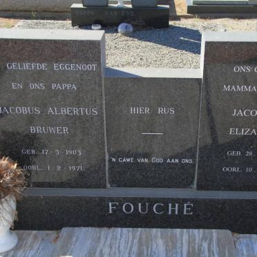 FOUCHÉ Jacobus Albertus Bruwer 1903-1971 &amp; Jacomina Elizabeth 1916-2001