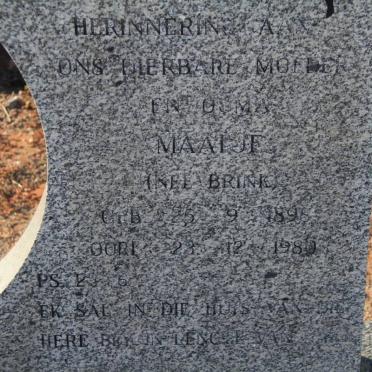 GENIS Maaije nee  BRINK 1898-1980
