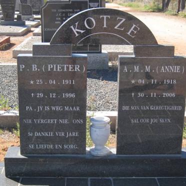 KOTZE P.B. 1911-1996 &amp; A.M.M. 1918-2006