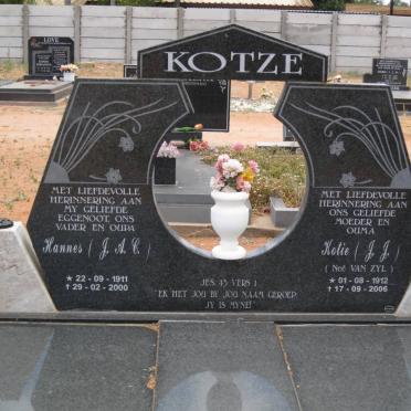 KOTZE J.A.C. 1911-2000 &amp; J.J. VAN ZYL 1912-2006