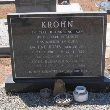 KROHN John Bernardus 1903-1986 &amp; Daphne Doris WHILEY 1910-1985