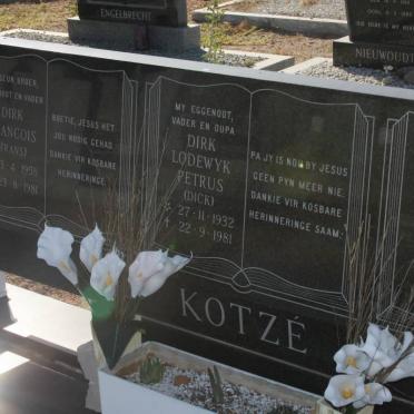 KOTZE Dirk Lodewyk Petrus 1932-1981 &amp; Alida Carolina 1924-1992 :: KOTZE Dirk Francois 1958-1981