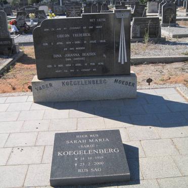 KOEGELENBERG Gideon Frederick 1879-1959 &amp; Dina Johanna Beatrix COETZEE 1894-1978 :: KOEGELENBERG Sarah Maria 1919-2000