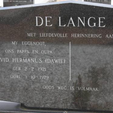 LANGE David Hermanus, de 1921-1979