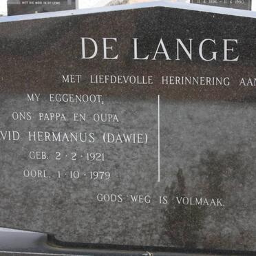 LANGE David Hermanus, de 1921-1979