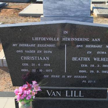 LILL Christiaan, van 1914-1973 &amp; Beatrix Wilhelmina 1915-1987