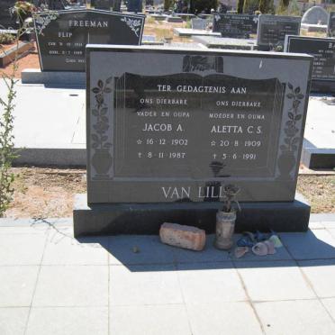 LILL Jacob A., van 1902-1987 &amp; Aletta C.S. 1909-1991