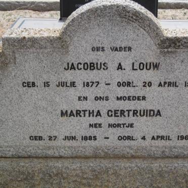 LOUW Jacobus A. 1877-1958 &amp; Martha Gertruida NORTJE 1885-1968