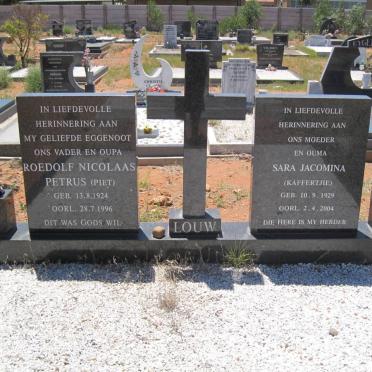 LOUW Roedolf Nicolaas Petrus 1924-1996 &amp; Sara Jacomina 1929-2004