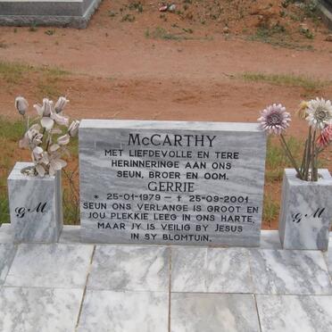 McCARTHY Gerrie 1979-2001