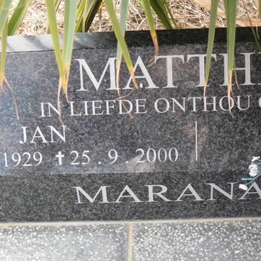 MATTHEE Jan 1929-2000