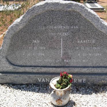 MERWE Jan, van der 1914-1994 &amp; Raaltjie 1929-1994