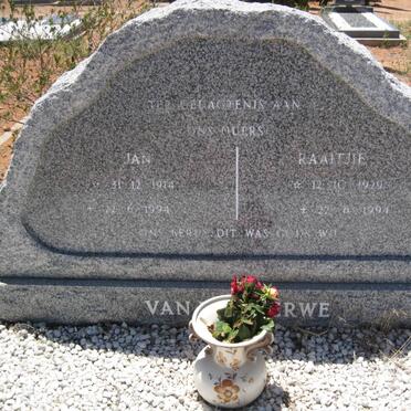 MERWE Jan, van der 1914-1994 &amp; Raaltjie 1929-1994