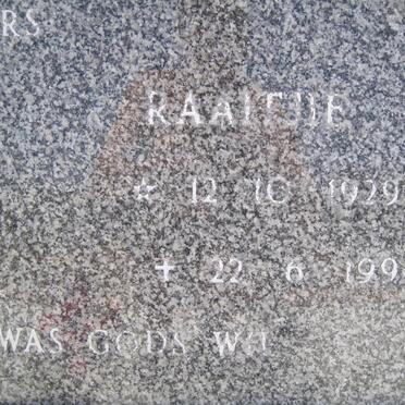 MERWE Raaltjie, van der 1929-1994