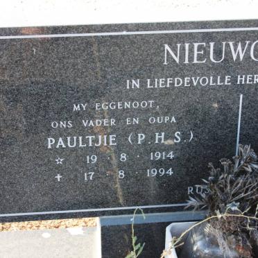 NIEUWOUDT P.H.S. 1914-1994 