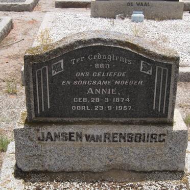 RENSBURG Annie, Janse van 1874-1957