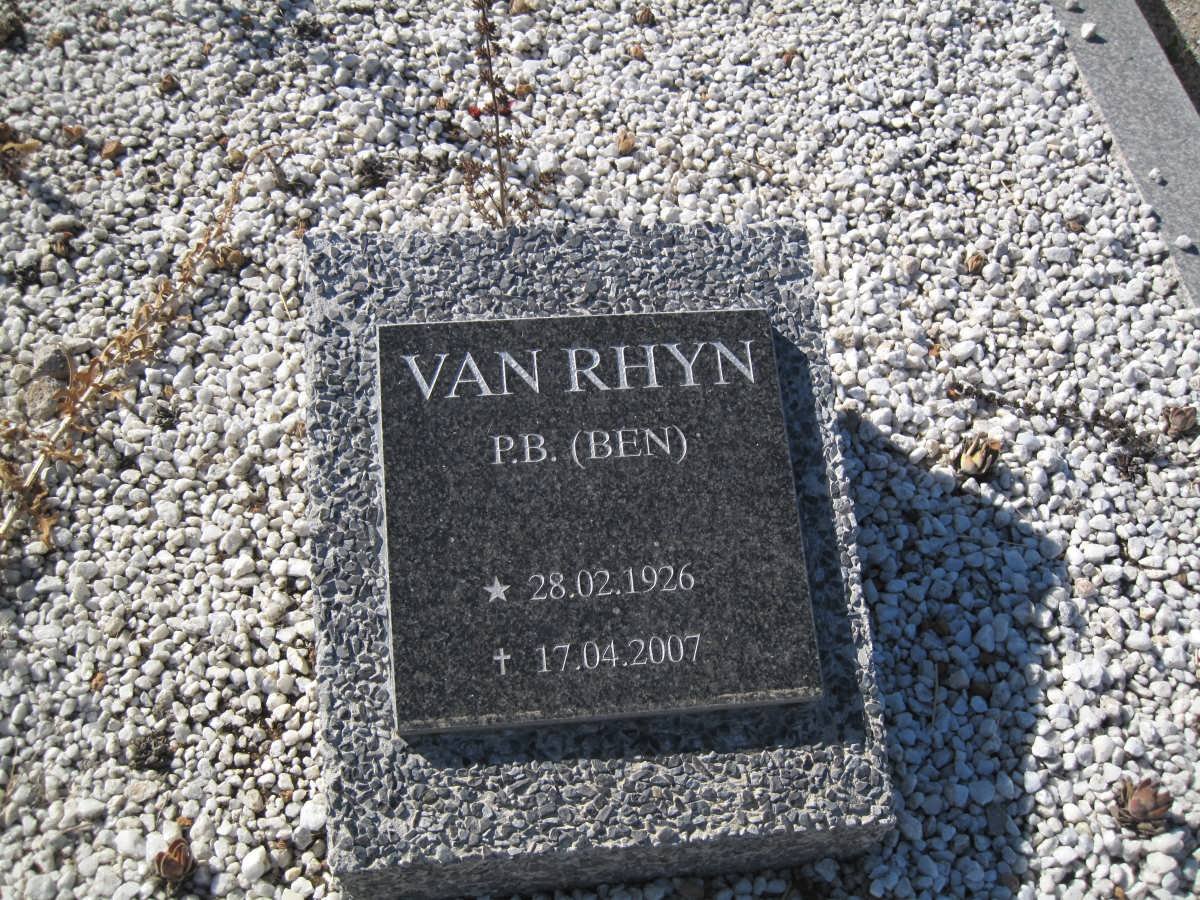 RHYN P.B., van 1926-2007