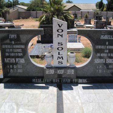 SOLMS Matthys Petrus, von 1913-2000 &amp; Susanna Isabella 1919-2003