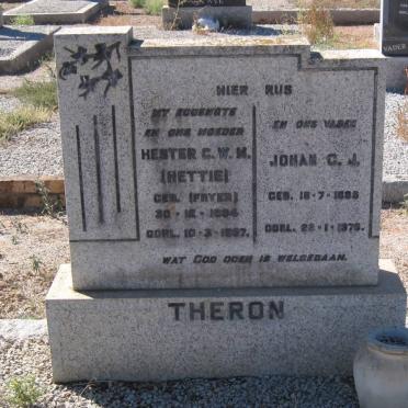 THERON Johan C.J. 1885-1976 &amp; Hester C.W.M. FRYER 1894-1967