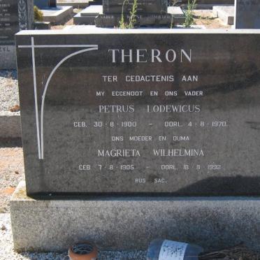 THERON Petrus Lodewicus 1900-1970 &amp; Magrieta Wilhelmina 1905-1992