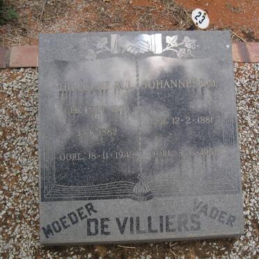 VILLIERS Johannes B.M., de 1881-1951 &amp; Hilletjie A.J. VAN ZYL 1882-1949