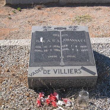 VILLIERS Isak A.H.S., de 1896-1965 &amp; Johanna C.C. 1906-1993