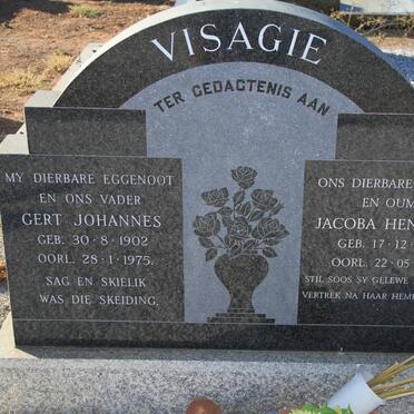 VISAGIE Gert Johannes 1902-1975 &amp; Jacoba Hendrika 1914-2004