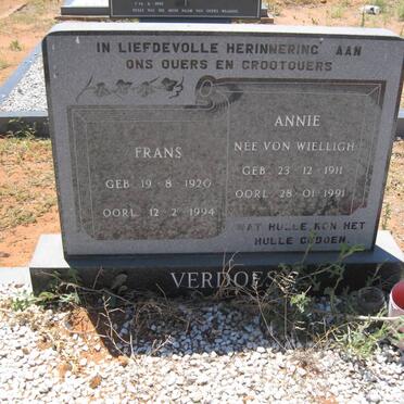 VERDOES Frans 1920-1994 &amp; Annie VON WIELLIGH 1911-1991