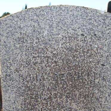 VILLIERS Jeanetta Alberta Debora, de 189?-197?