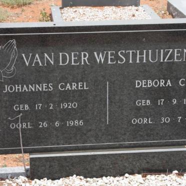 WESTHUIZEN Johannes Carel, van der 1920-1986 &amp; Debora C.O. 1925-1996