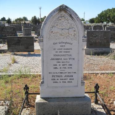 WYK Petrus Johan, van 1892-1965 &amp; Margaretha Johanna VAN ZYL 1886-1934