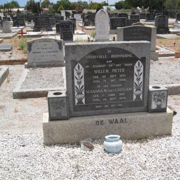 WAAL Willem Pieter, de 1890-1958 &amp; Susanna M. LATEGAN 1897-1979