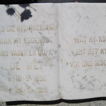 WESTHUIZEN De Wet, van der 1930-1998