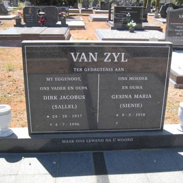ZYL Dirk Jacobus, van 1917-1996 &amp; Gesina Maria 1918-