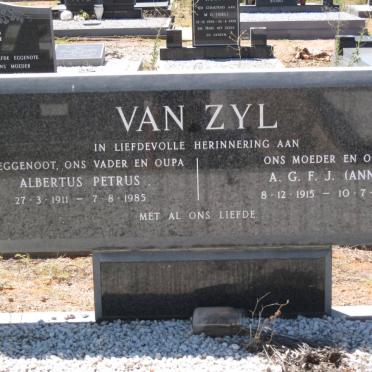 ZYL Albertus Petrus, van 1911-1985 &amp; A.G.F.J. 1915-1991